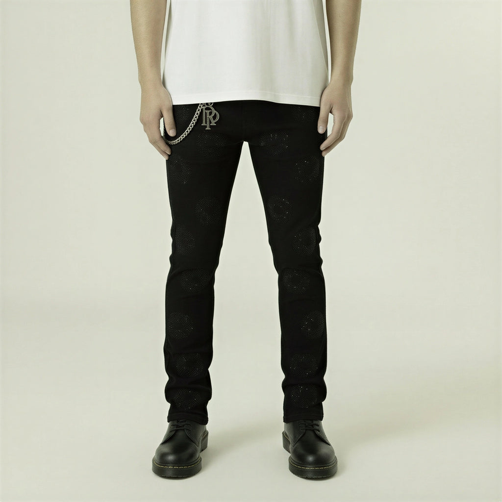 Red Poppy Floral Jeans - Embroidered