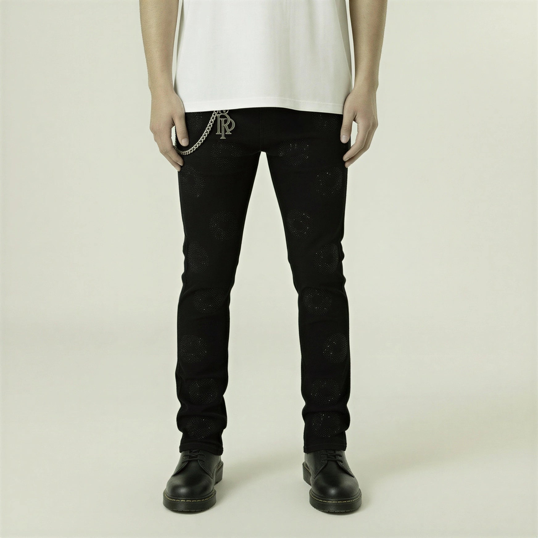 Red Poppy Floral Jeans - Embroidered