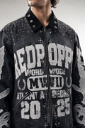 Red Poppy Embellished Jacket - Graphic