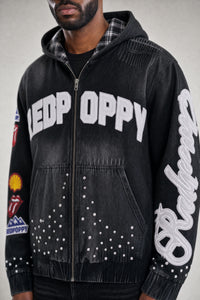 Red Poppy Patchwork Jacket - Embroidered