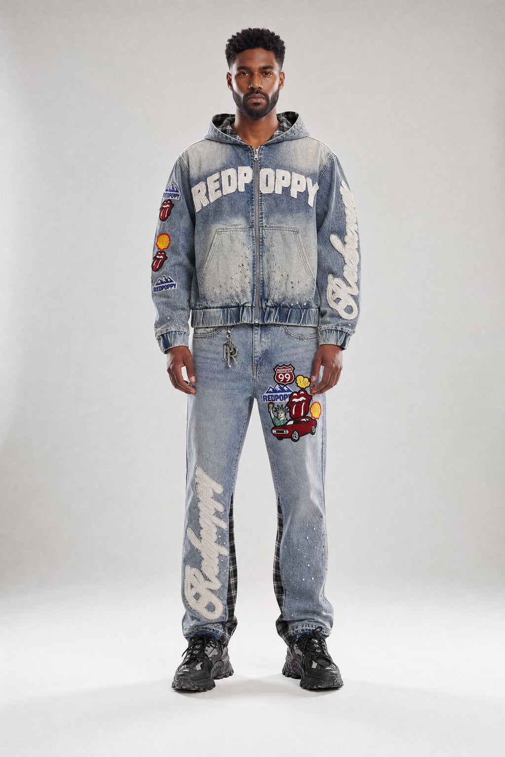 Red Poppy Patch Jacket - Graphic