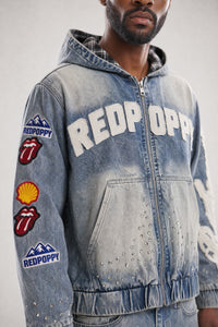 Red Poppy Patch Jacket - Graphic