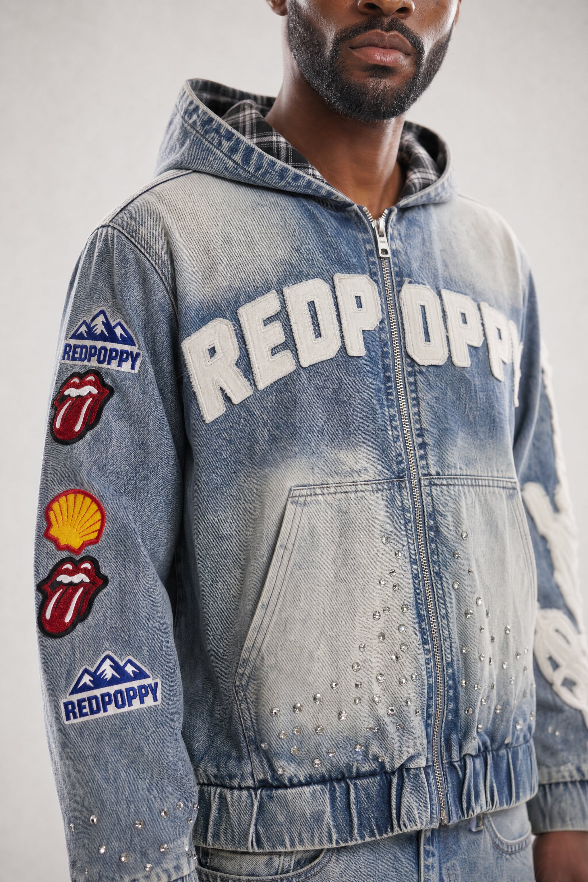 Red Poppy Patch Jacket - Graphic