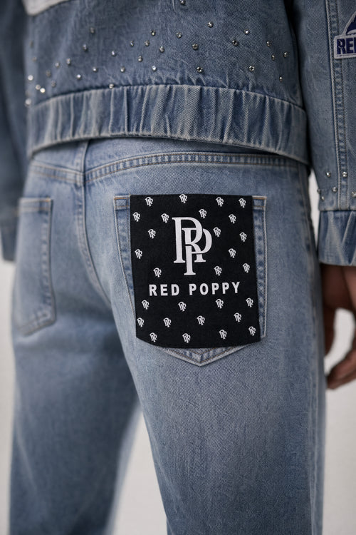 Red Poppy Car Jeans - Embellished