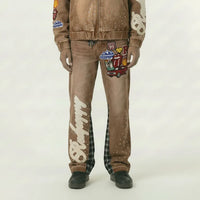 Red Poppy Patchwork Jeans - Graphic