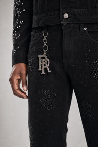 Red Poppy Embroidered Jeans - Flared Fit