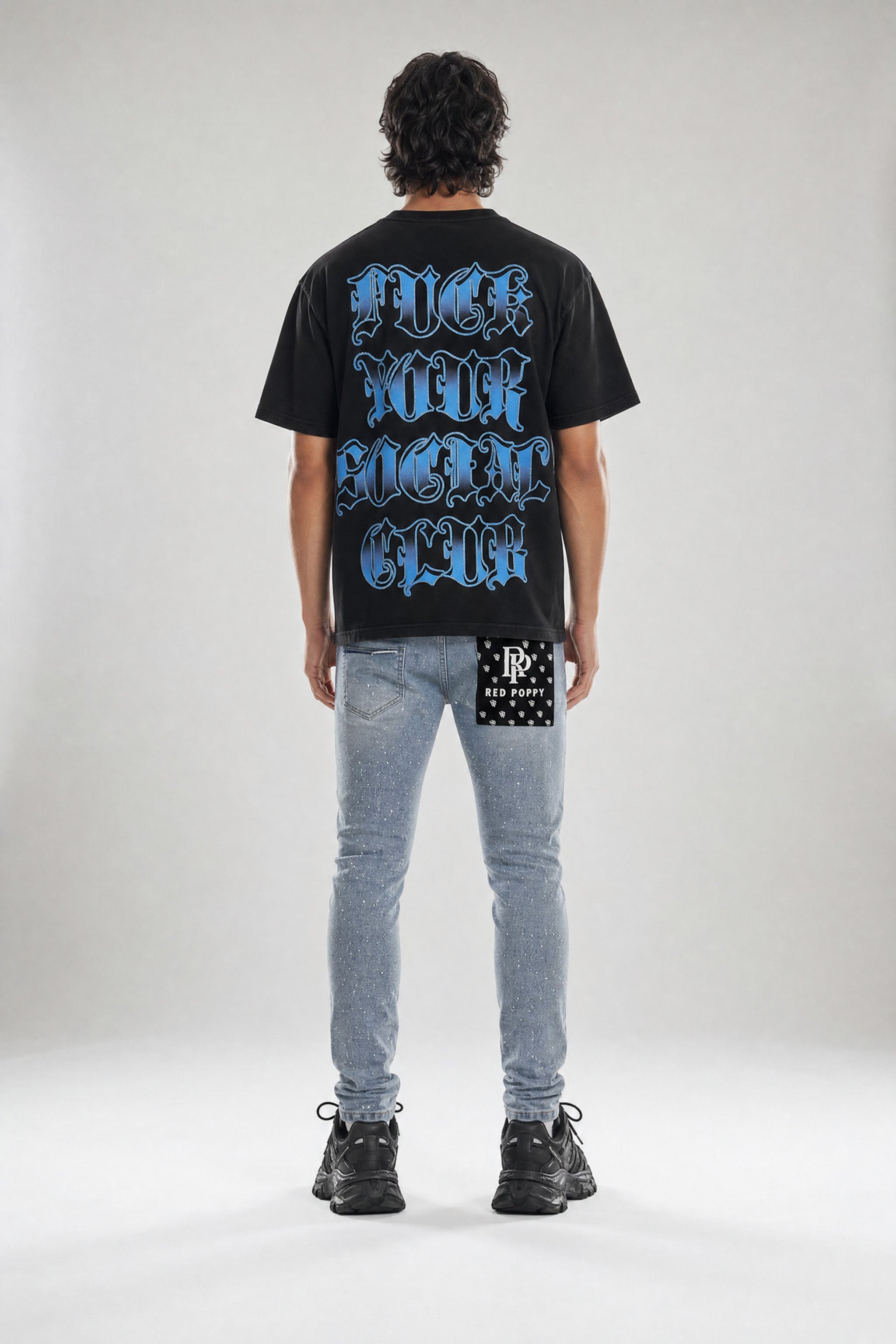Red Poppy Floral Jeans - Skinny Fit