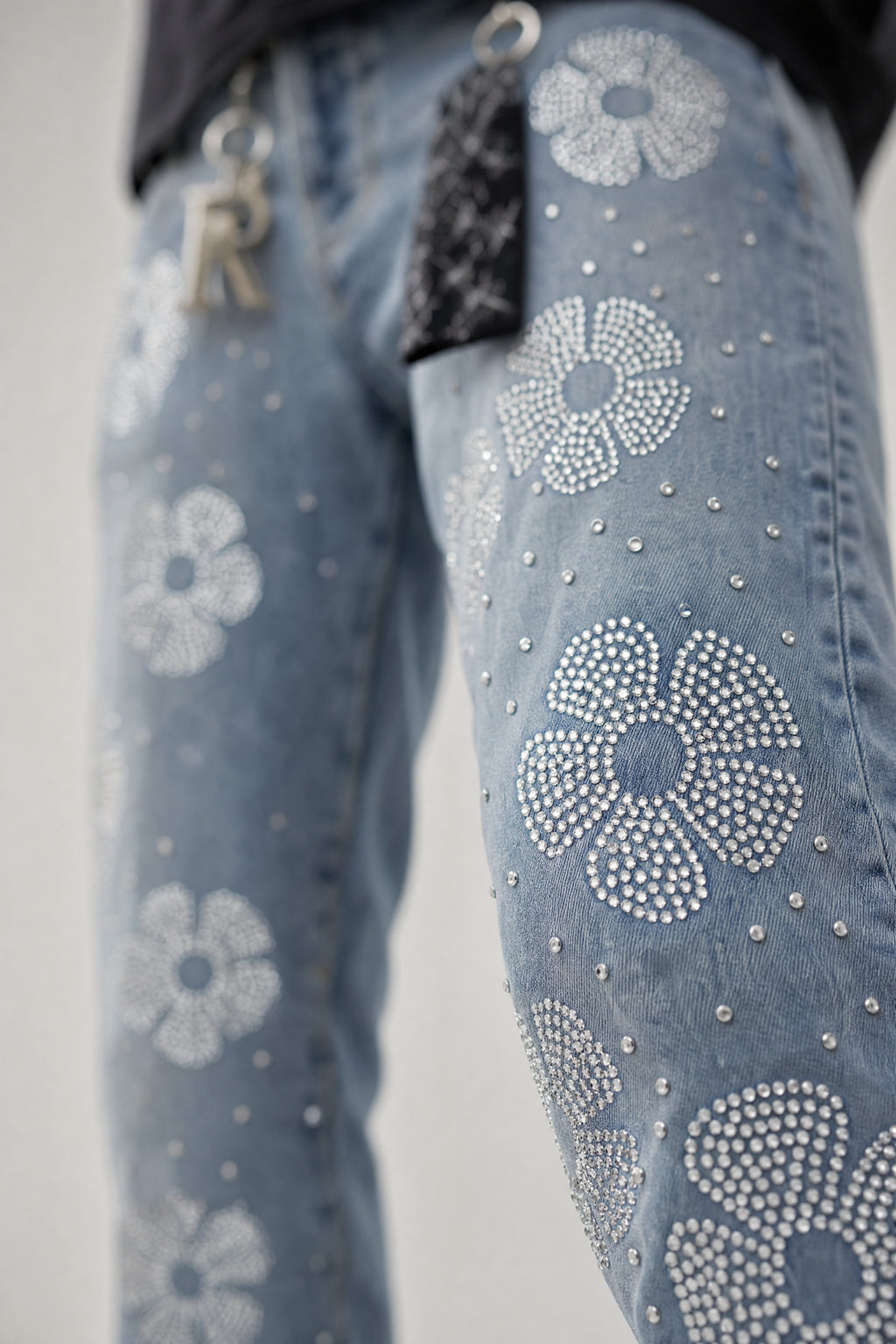 Red Poppy Floral Jeans - Skinny Fit