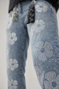 Red Poppy Floral Jeans - Skinny Fit