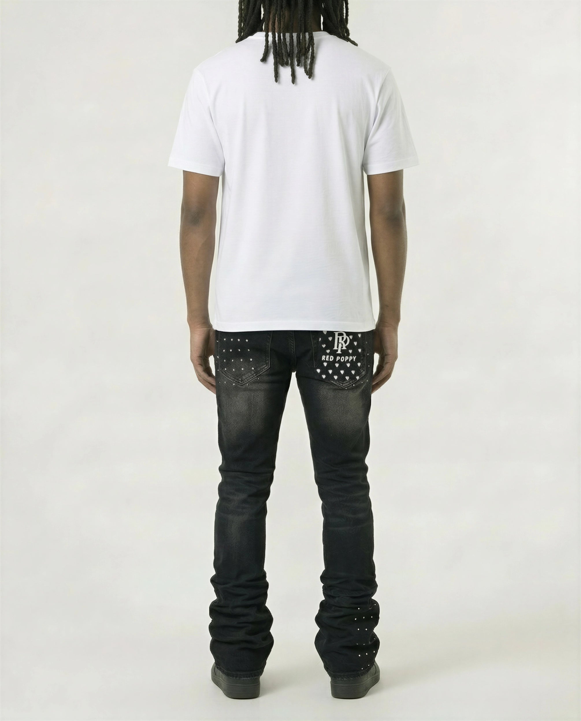 Red Poppy Logo Jeans - Stacked