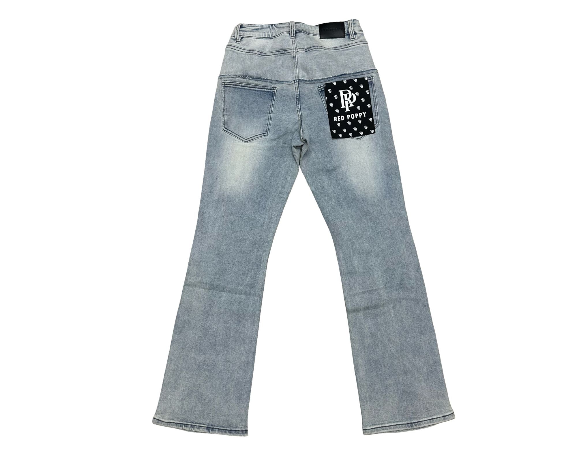 Red Poppy Text Jeans - Graphic
