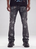 Red Poppy Star Jeans - Stacked Flare