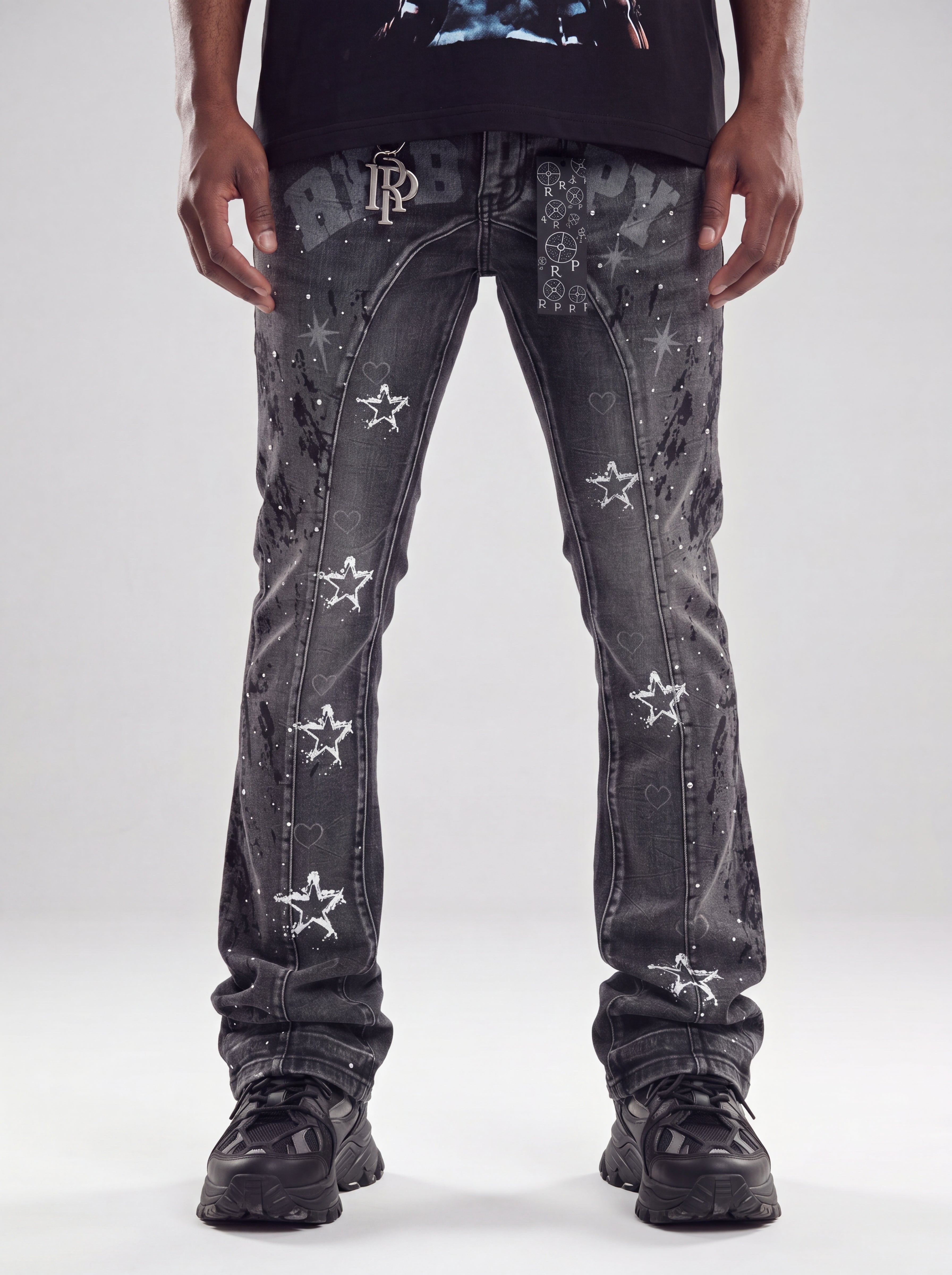 Red Poppy Star Jeans - Stacked Flare