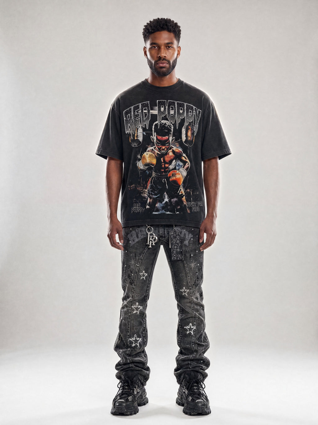 Red Poppy Boxer T-Shirt - Graphic
