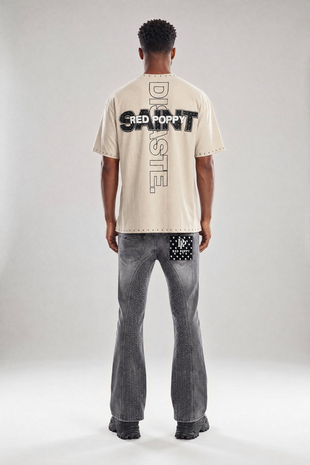 Red Poppy Saint Tee - Studded