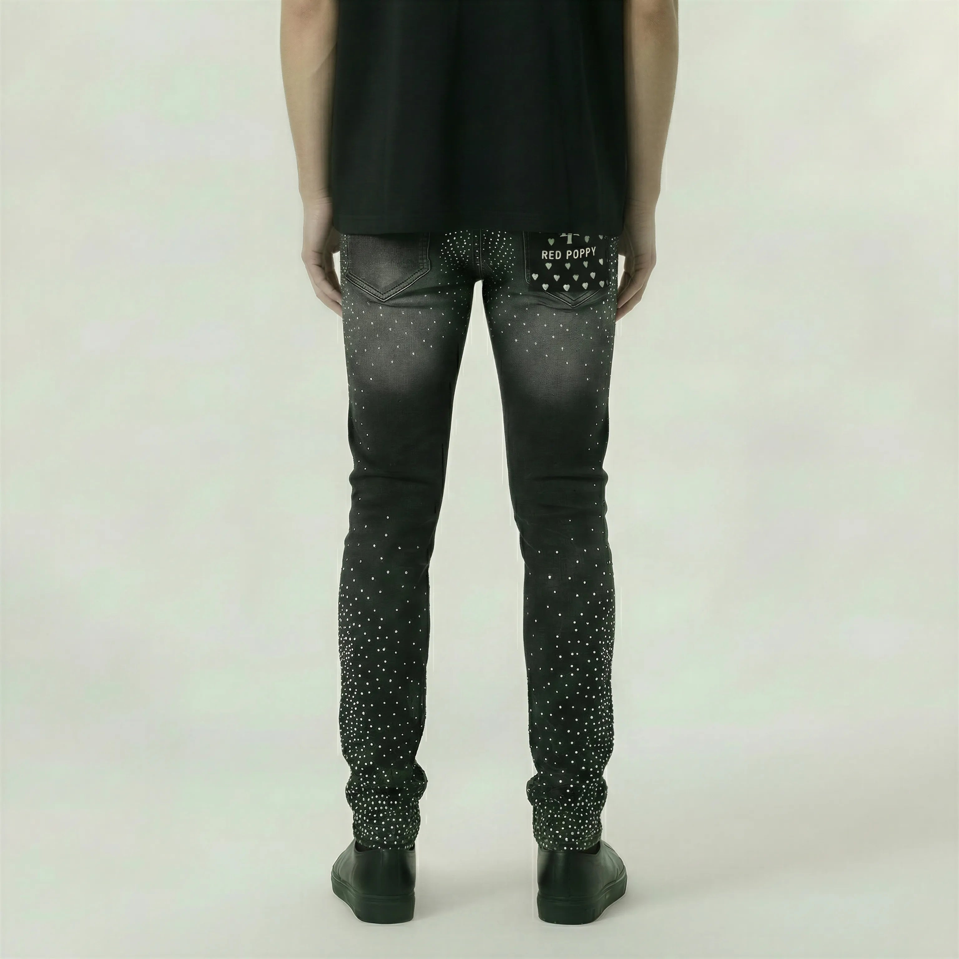 Red Poppy Graphic Jeans - Skinny Fit