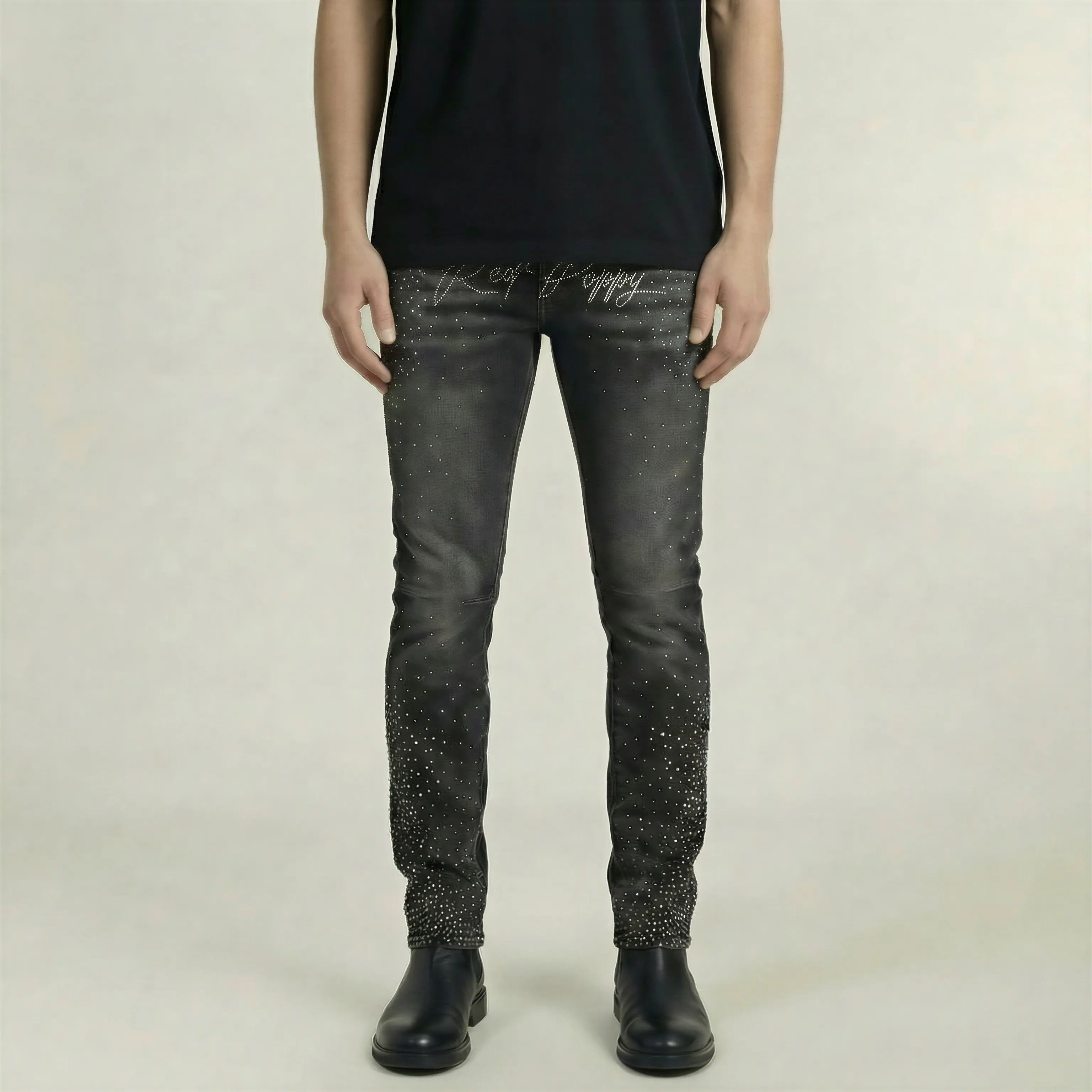 Red Poppy Graphic Jeans - Skinny Fit