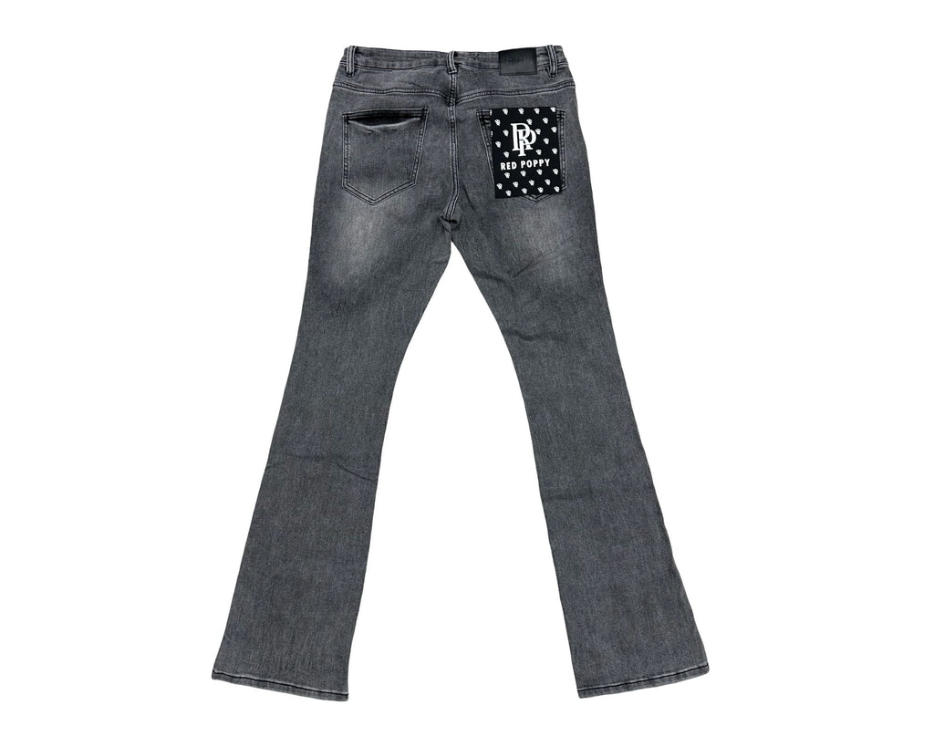 Red Poppy Flame Jeans - Embellished