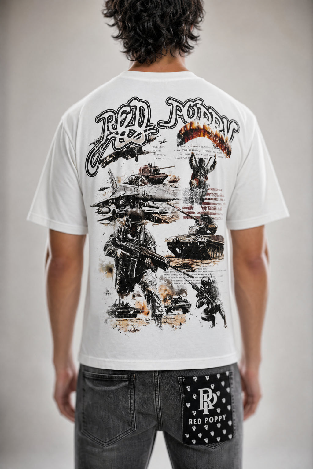 Red Poppy Military Tee - Graphic