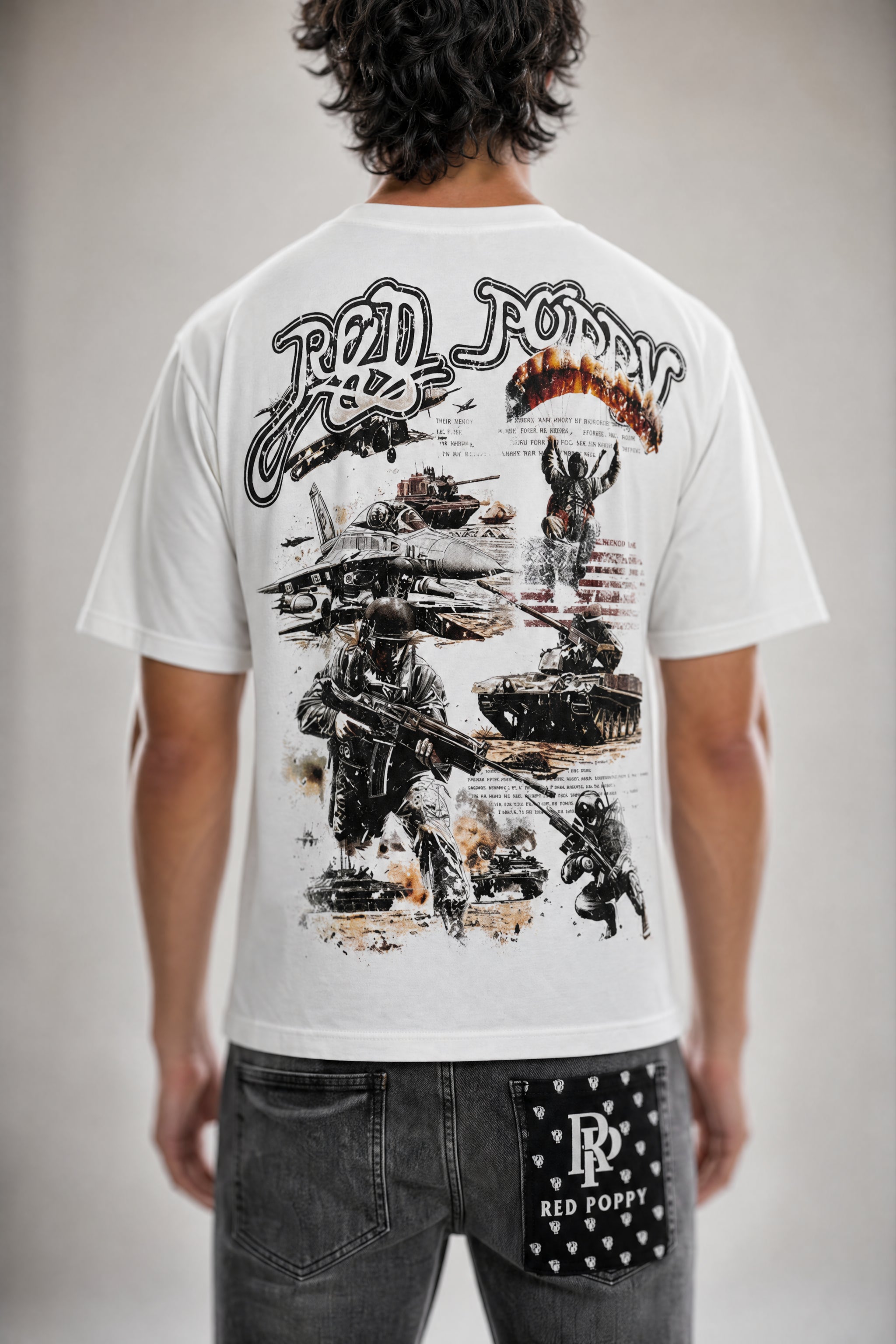 Red Poppy Military Tee - Graphic