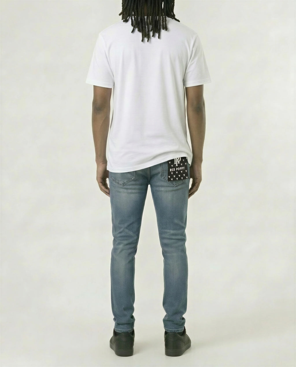 Red Poppy Graphic Jeans - Studded