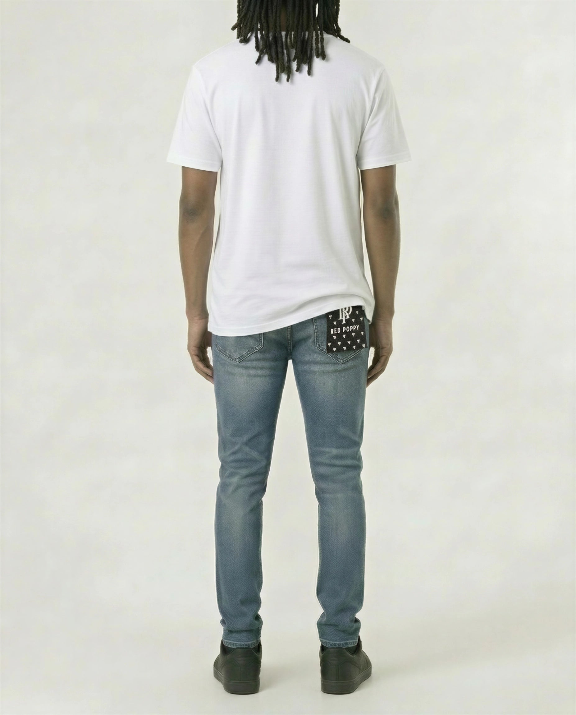 Red Poppy Graphic Jeans - Studded