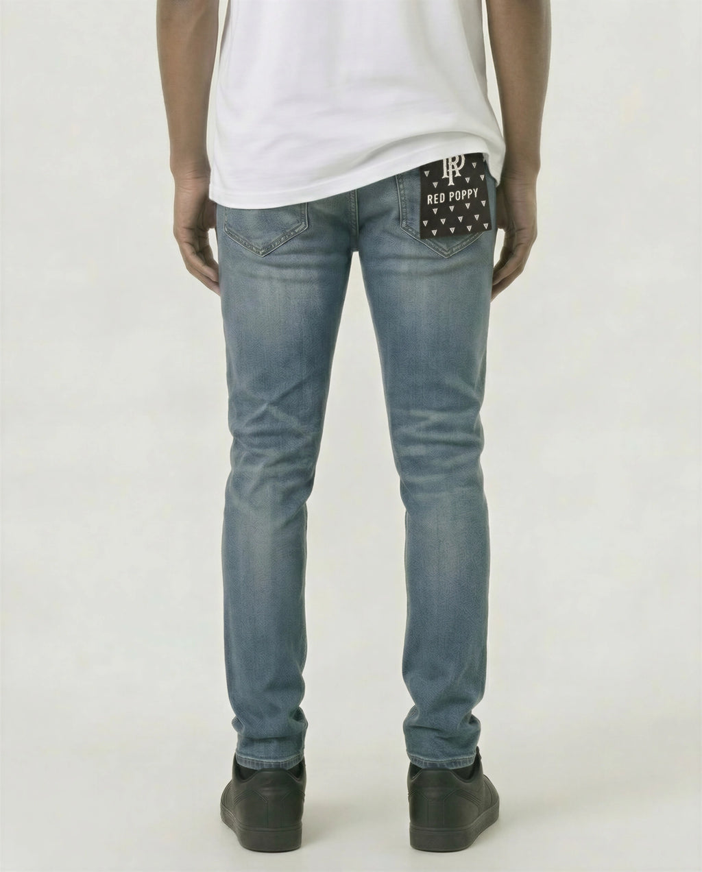 Red Poppy Graphic Jeans - Studded