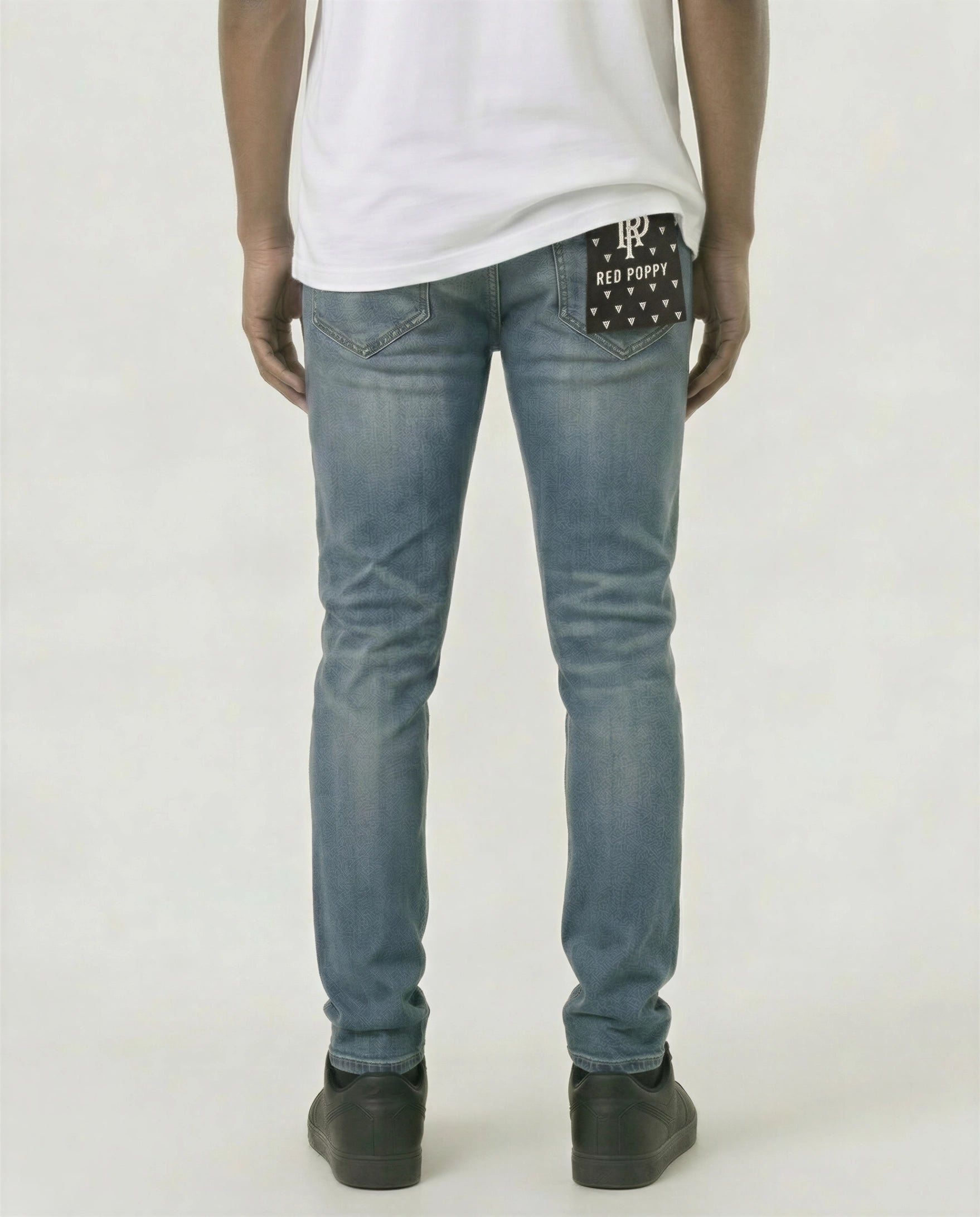 Red Poppy Graphic Jeans - Studded