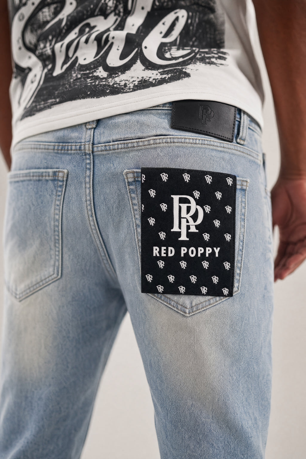 Red Poppy Stacked Flare Fit Jeans - Light Wash