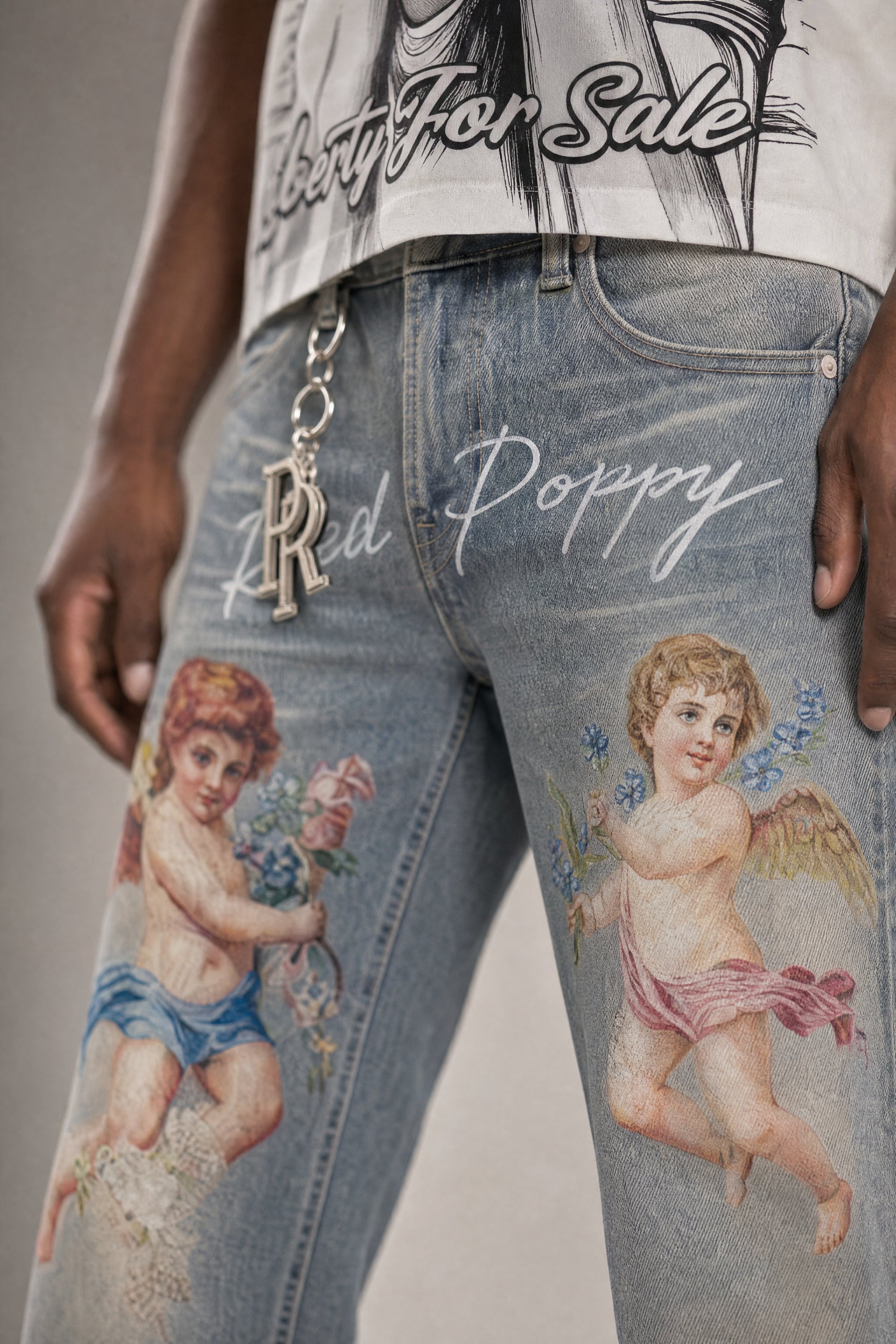 Red Poppy Stacked Flare Fit Jeans - Light Wash