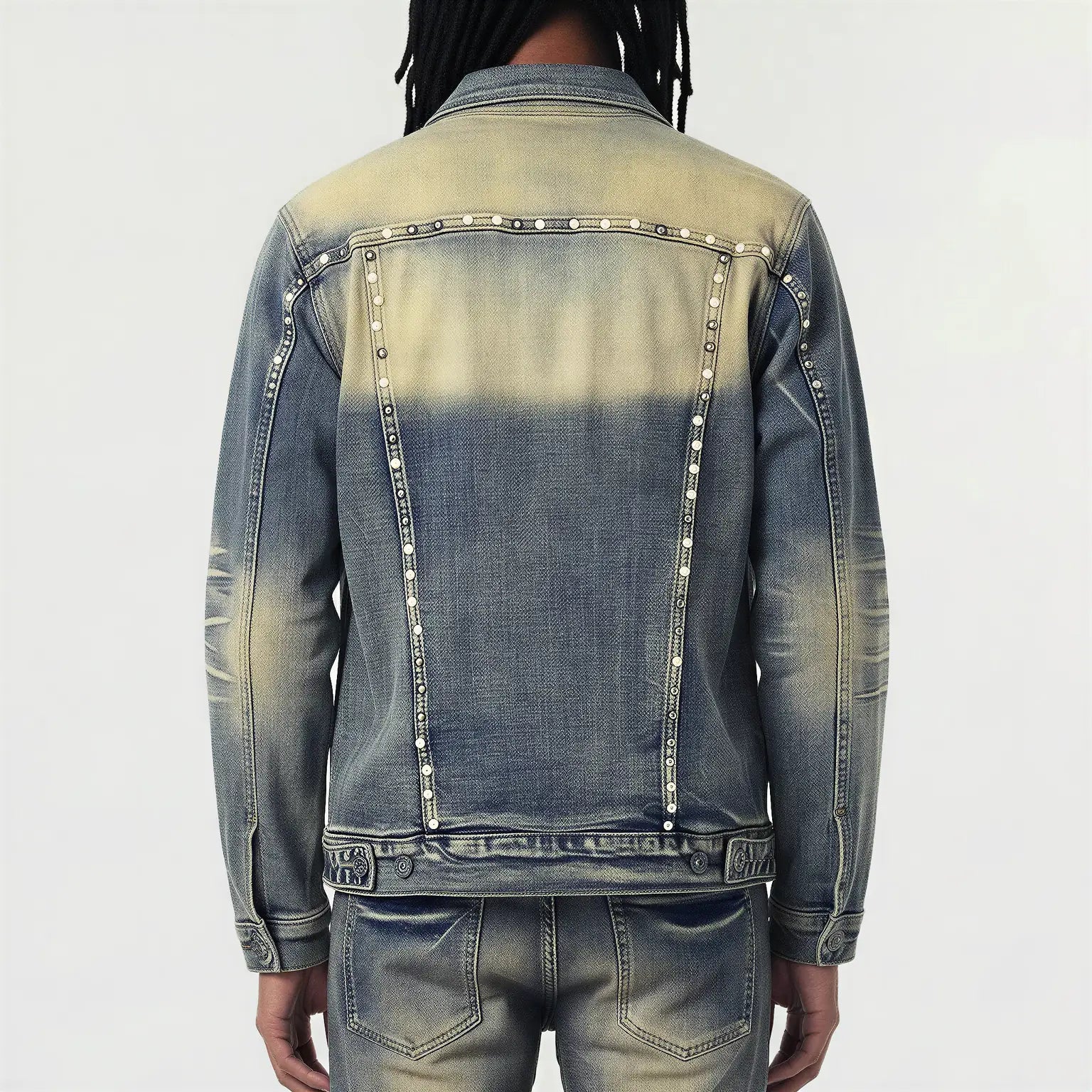 Red Poppy Seam Trucker Jacket - Embellished