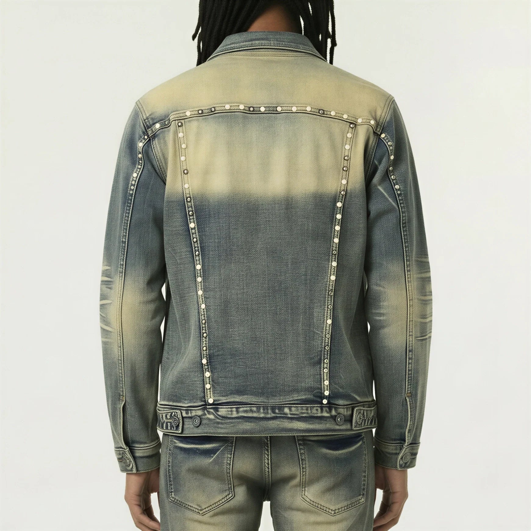 Red Poppy Seam Trucker Jacket - Embellished