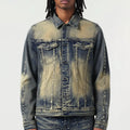 Red Poppy Seam Trucker Jacket - Embellished