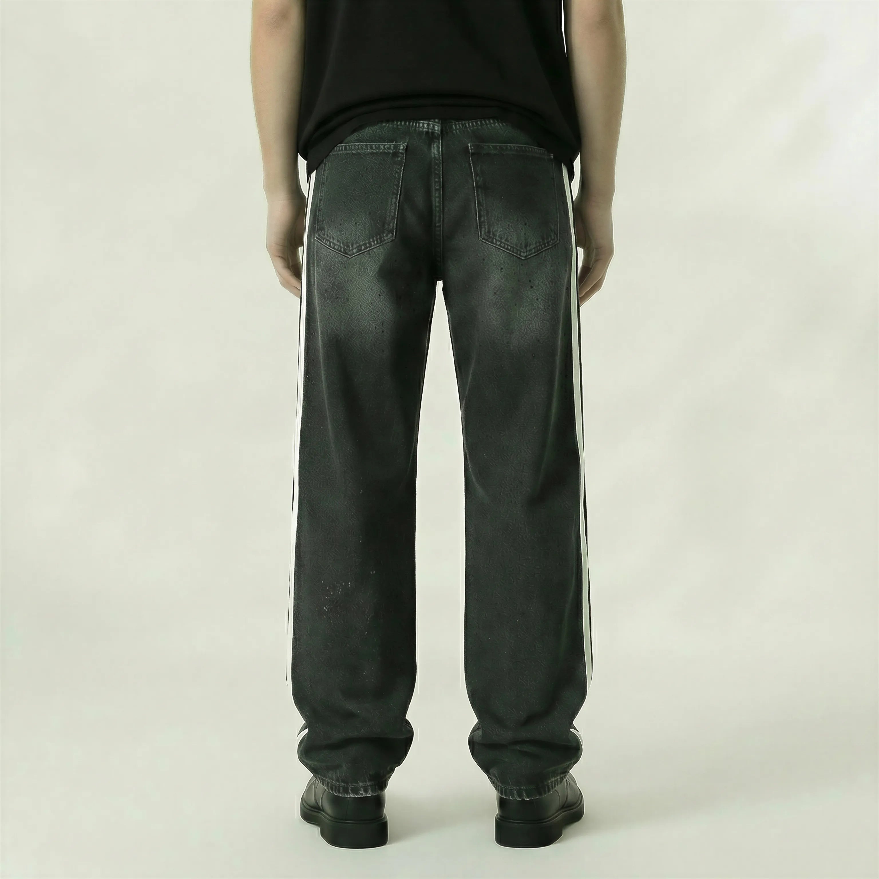 Red Poppy Side Stripe Jeans - Flare