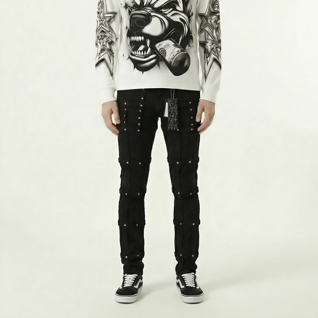 Red Poppy Studded Jeans - Skinny Fit