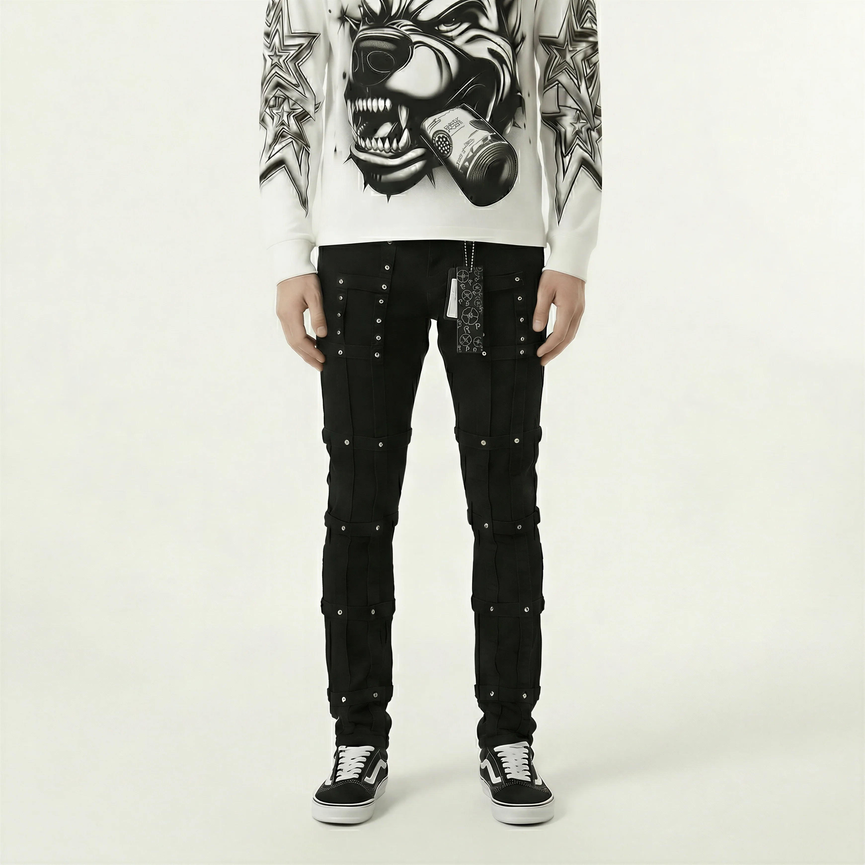 Red Poppy Studded Jeans - Skinny Fit