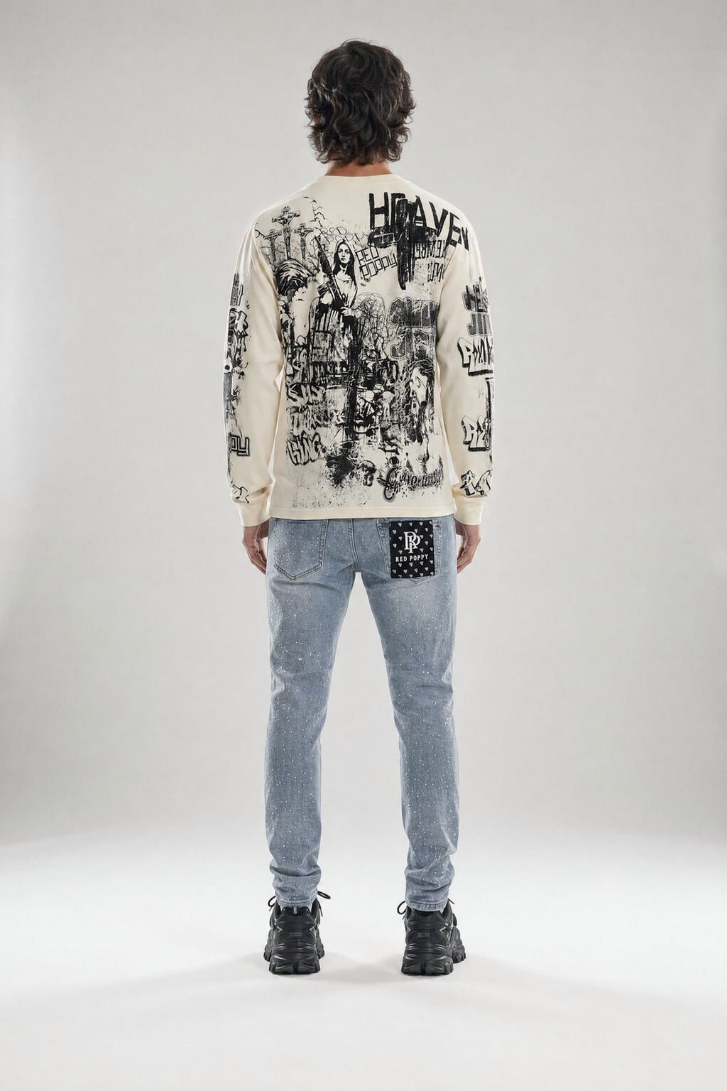 Red Poppy Collage Sweatshirt - Graphic