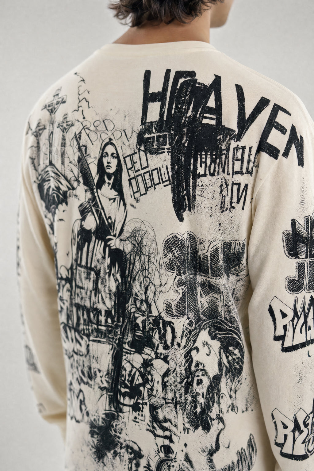 Red Poppy Collage Sweatshirt - Graphic