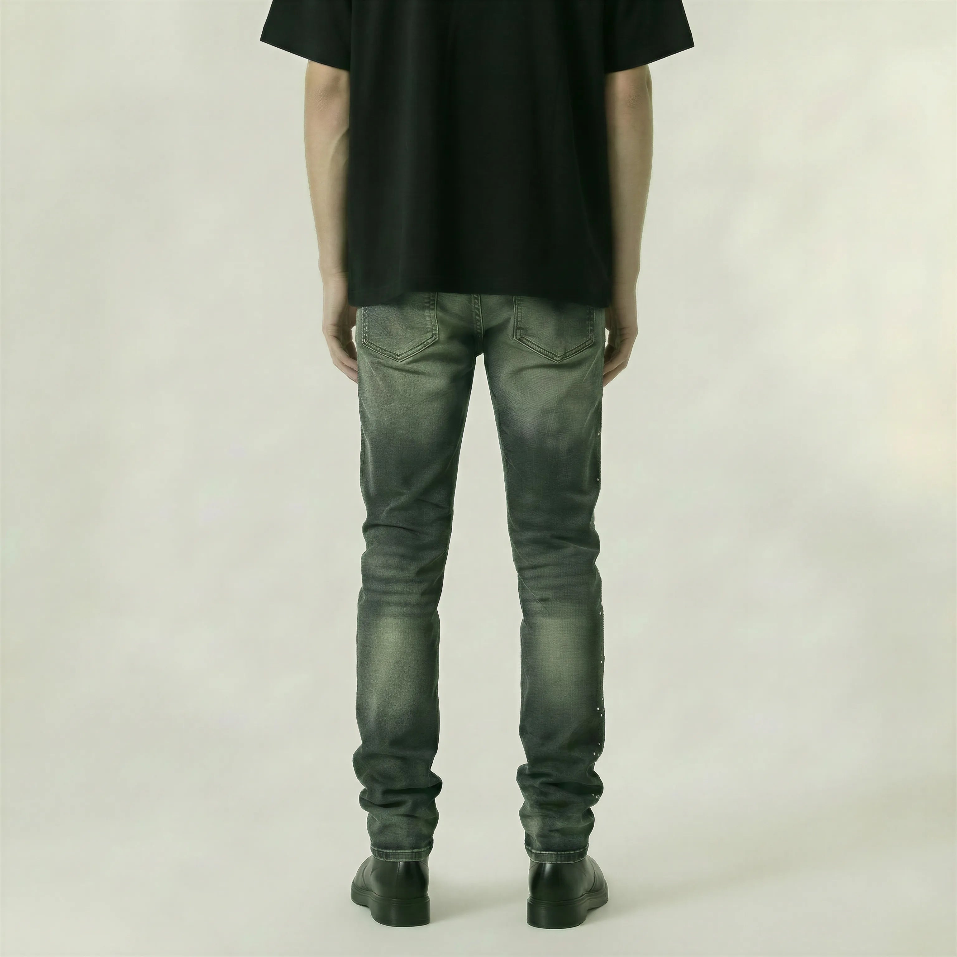 Red Poppy Embellished Jeans - Stacked Fit