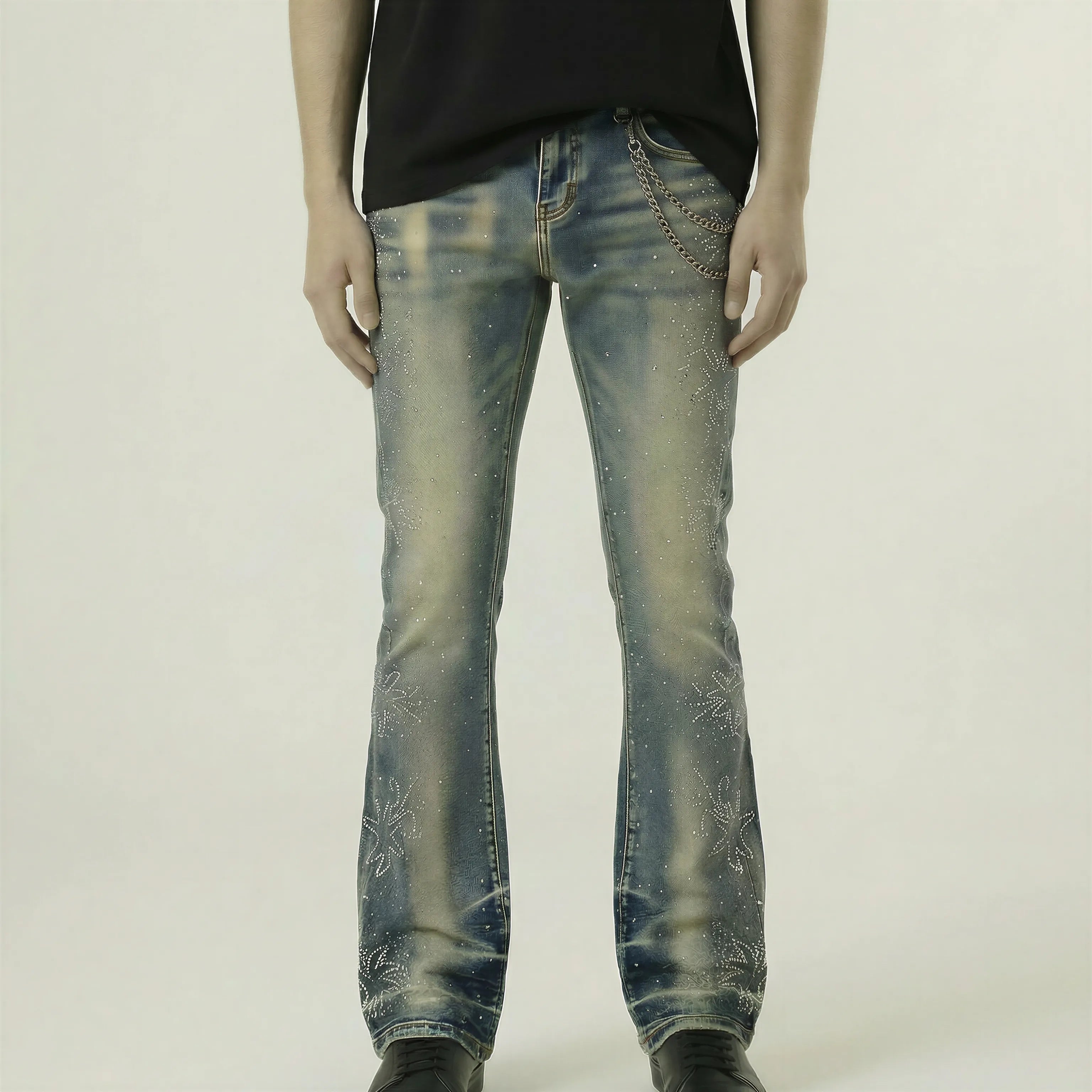 Red Poppy Chain Jeans - Faded Wash