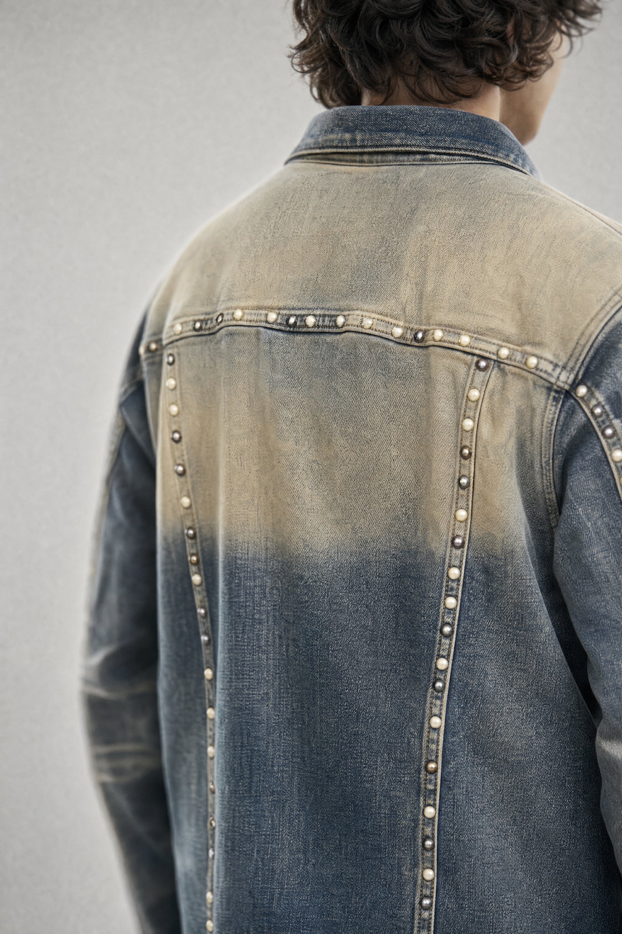 Red Poppy Seam Trucker Jacket - Embellished