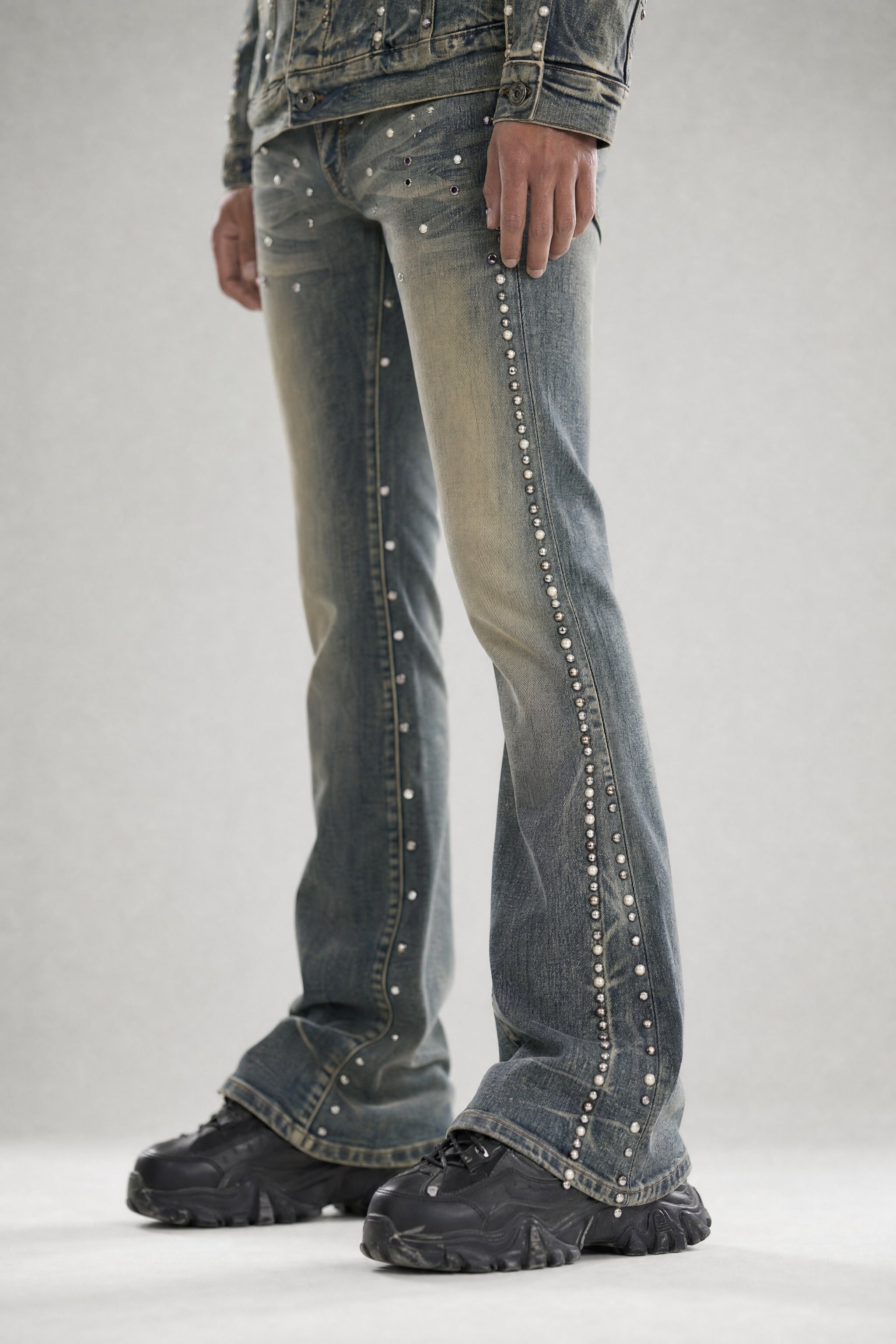 Red Poppy Studded Jeans - Stretch Fit