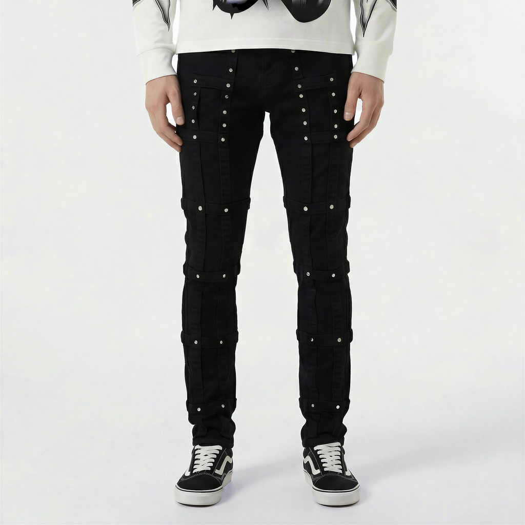 Red Poppy Studded Jeans - Skinny Fit