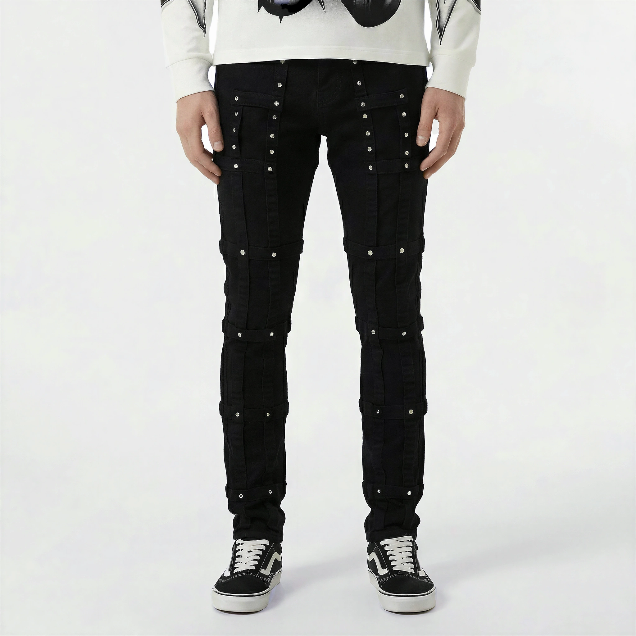 Red Poppy Studded Jeans - Skinny Fit