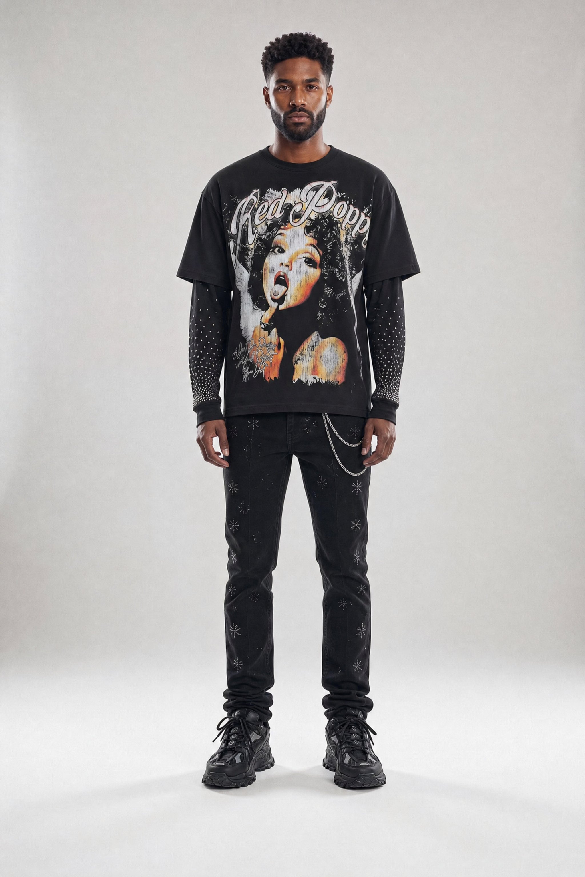 Red Poppy Angel Sweatshirt - Double Layer