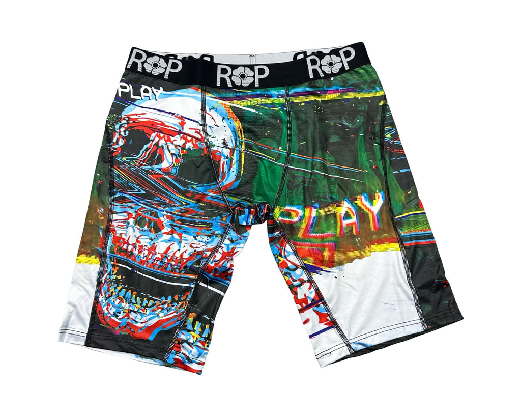 Red Poppy Skull Boxer Briefs - Graphic