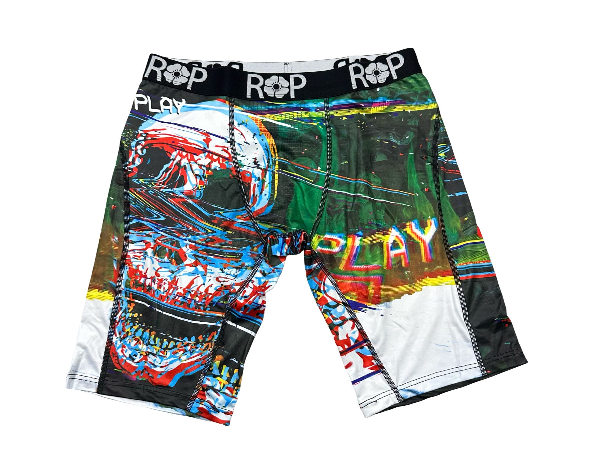 Red Poppy Skull Boxer Briefs - Graphic