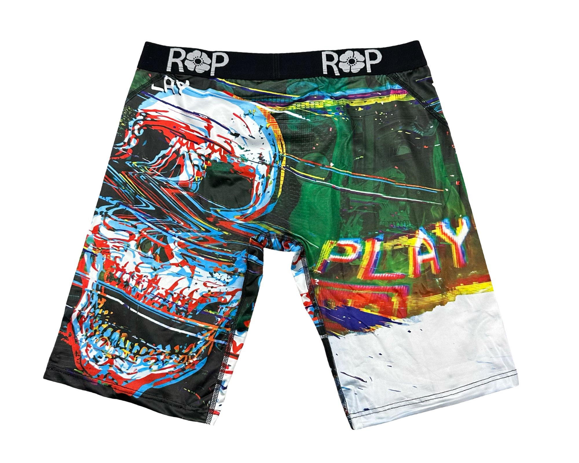 Red Poppy Skull Boxer Briefs - Graphic
