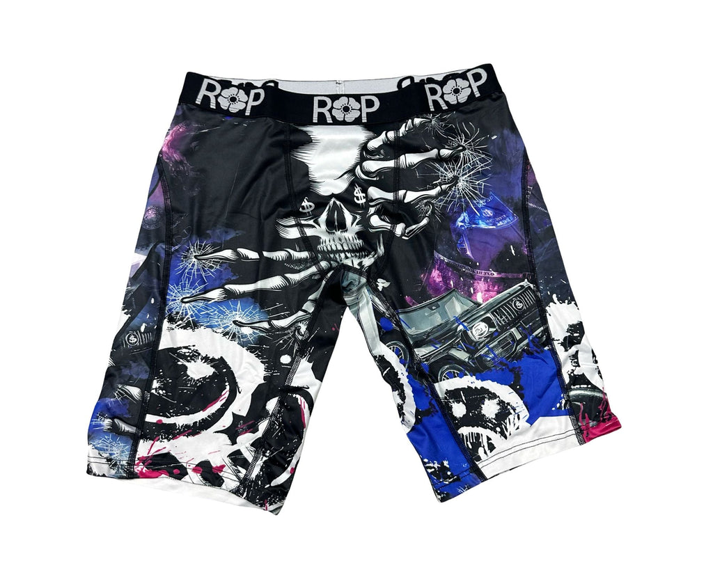 Red Poppy Skull Boxer Briefs - Graphic