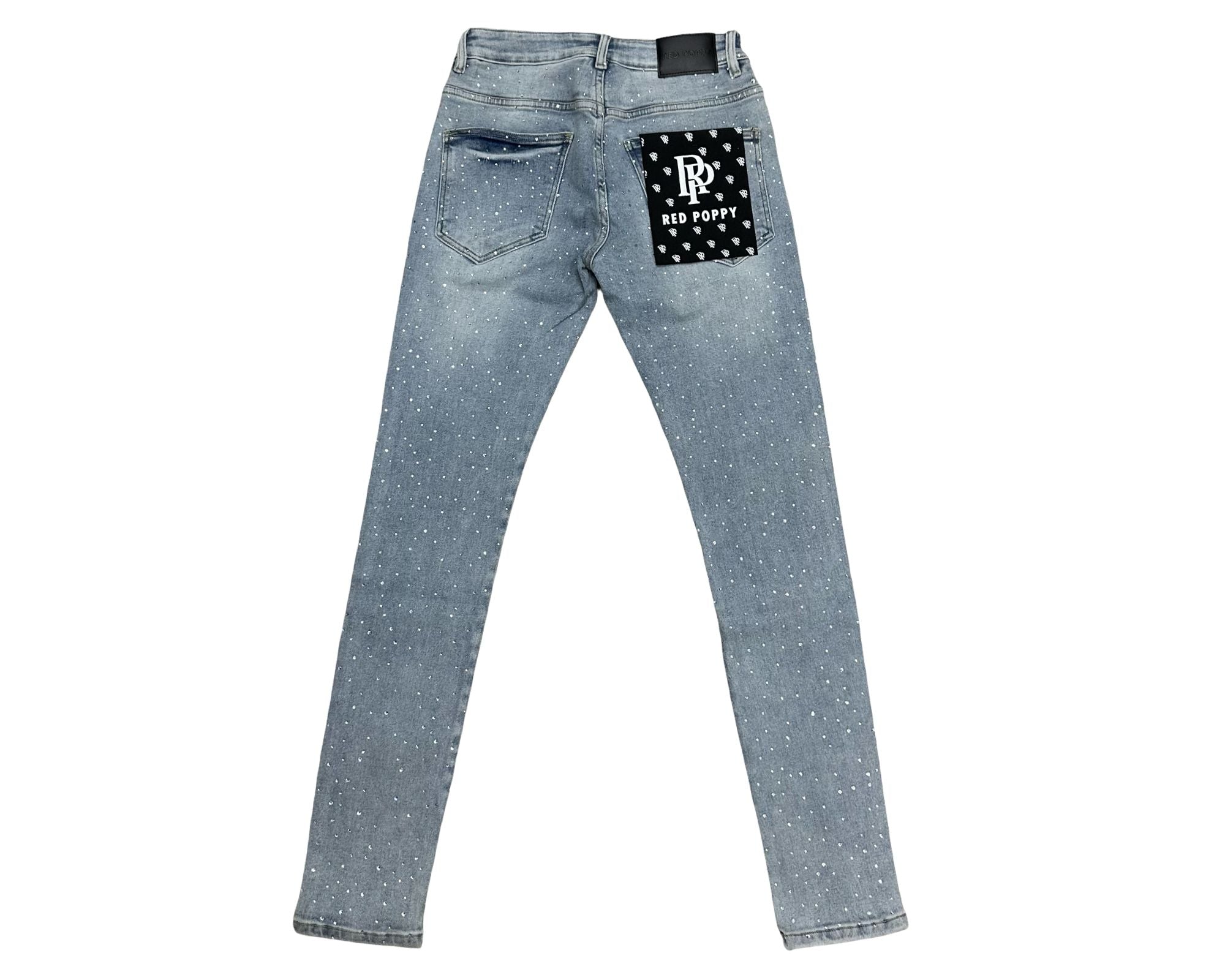 Red Poppy Floral Jeans - Graphic